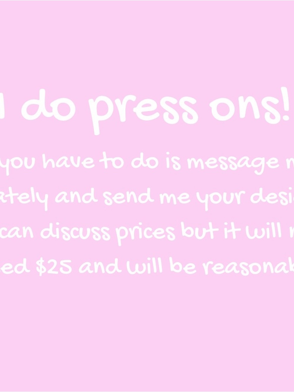 Custom Press-On Nails Sign - Pink Text Graphic - Picture 1 of 6